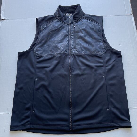 Vineyard Vines On The Go Fairhaven Golf Vest Full Zip Lightweight Jacket Black - Picture 2 of 11